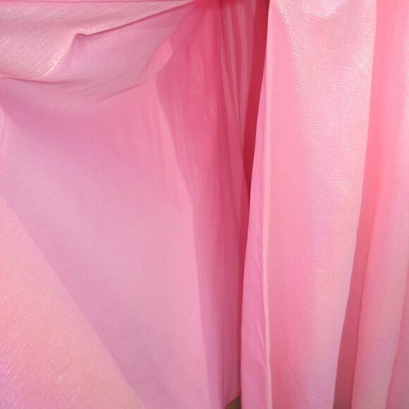 Rachel Allan Lace Back A Line Gown Dress Pink Iridescent Prom Pageant Pockets - Picture 7 of 11